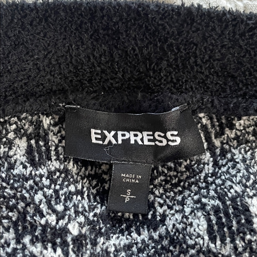 Express Black and White Leopard Print Women's Sweater - Picture 4 of 4